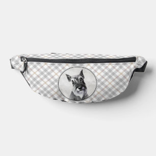Schnauzer Painting Giant Cropped Original Dog Art Fanny Pack