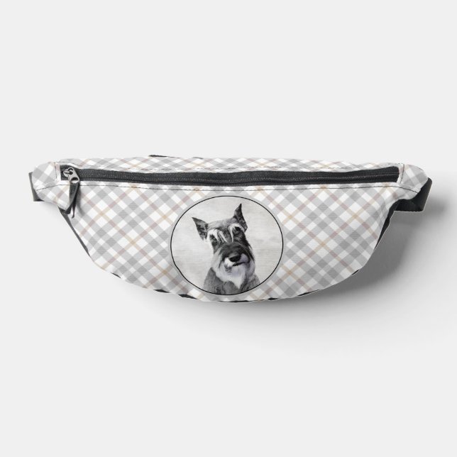 Schnauzer Painting Giant Cropped Original Dog Art Fanny Pack (Lay Down)
