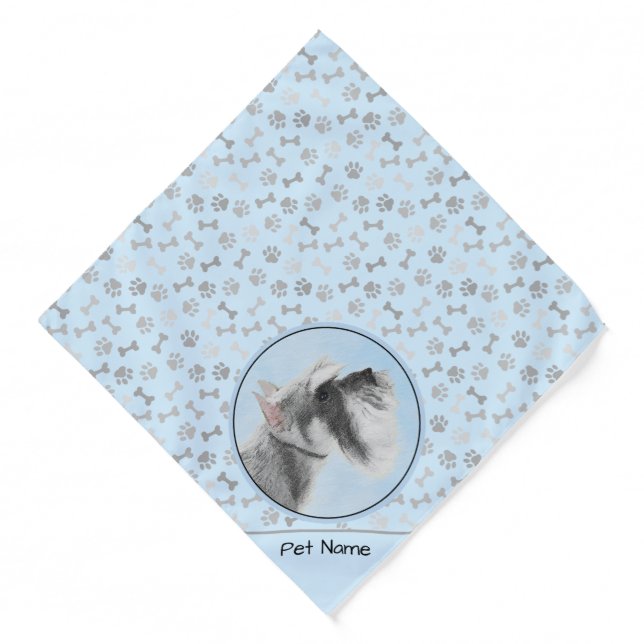 Schnauzer Painting Giant Standard Cropped Dog Art Bandana (Front)