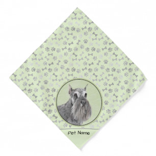 Schnauzer Painting Giant Standard Cropped Dog Art Bandana