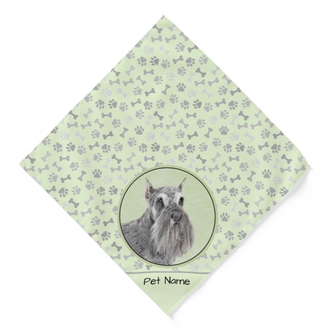 Schnauzer Painting Giant Standard Cropped Dog Art Bandana (Front)