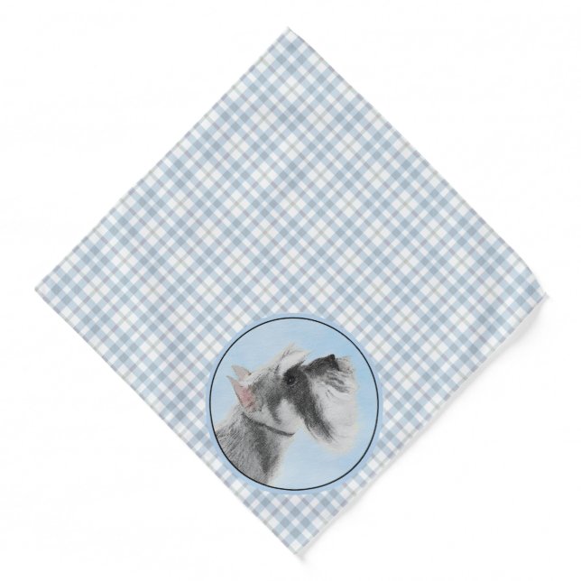 Schnauzer Painting Giant Standard Cropped Dog Art Bandana (Front)