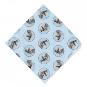 Schnauzer Painting Giant Standard Cropped Dog Art Bandana