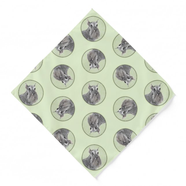 Schnauzer Painting Giant Standard Cropped Dog Art Bandana (Front)