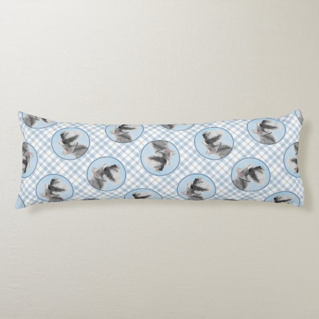 Schnauzer Painting Giant Standard Cropped Dog Art Body Pillow (Front)