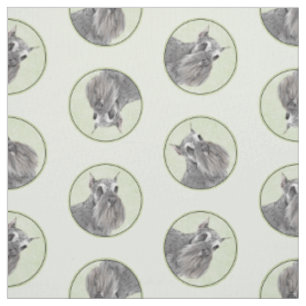 Schnauzer Painting Giant Standard Cropped Dog Art Fabric