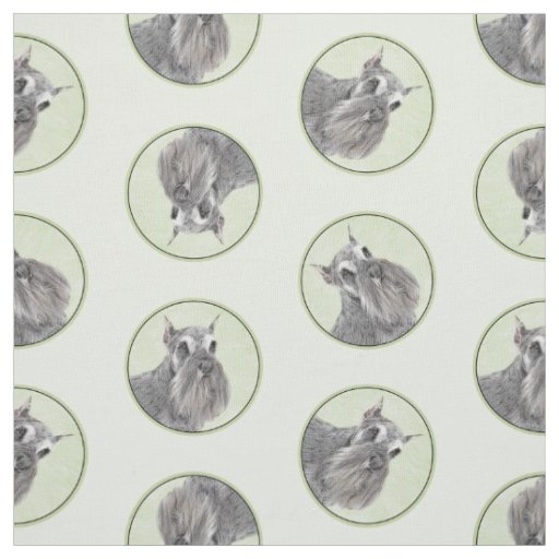 Schnauzer Painting Giant Standard Cropped Dog Art Fabric
