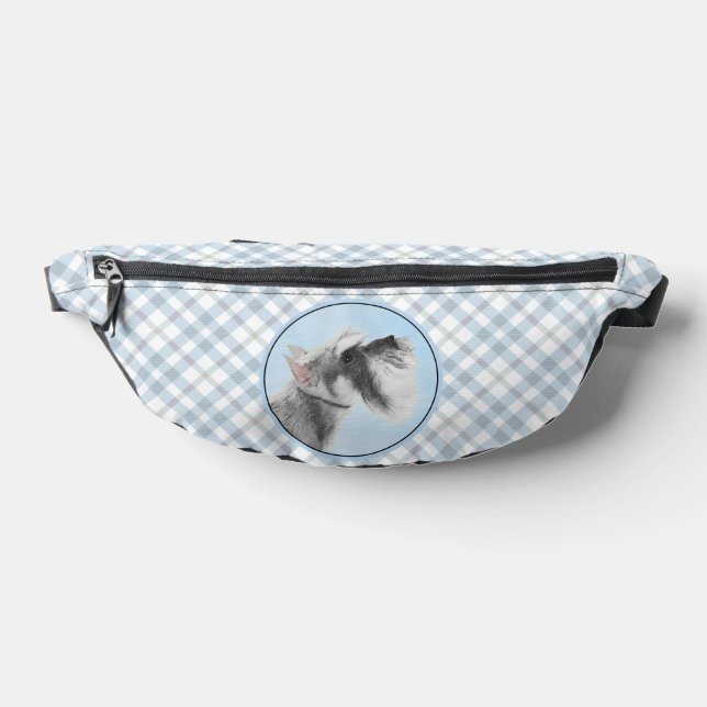 Schnauzer Painting Giant Standard Cropped Dog Art Fanny Pack (Lay Down)