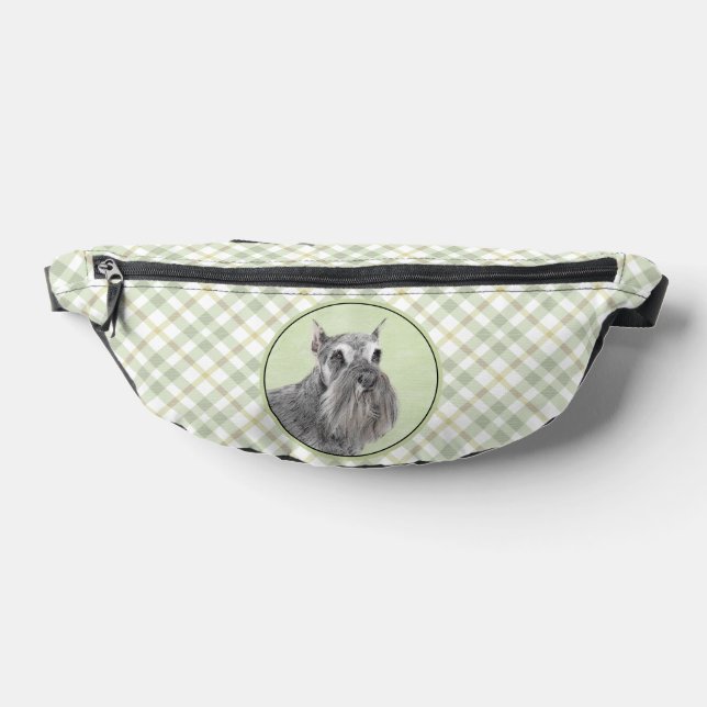 Schnauzer Painting Giant Standard Cropped Dog Art Fanny Pack (Lay Down)