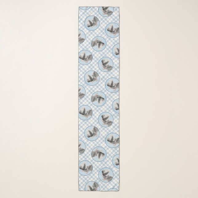 Schnauzer Painting Giant Standard Cropped Dog Art Scarf (Front)