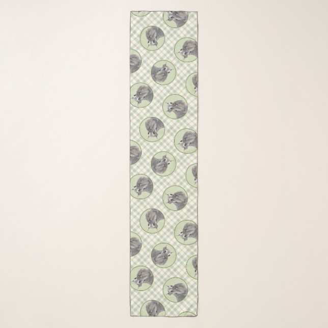 Schnauzer Painting Giant Standard Cropped Dog Art Scarf (Front)