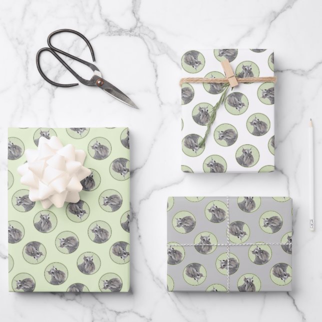 Schnauzer Painting Giant Standard Cropped Dog Art Wrapping Paper Sheets (Front)