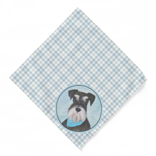Schnauzer Painting Miniature Uncropped Pet Dog Art Bandana