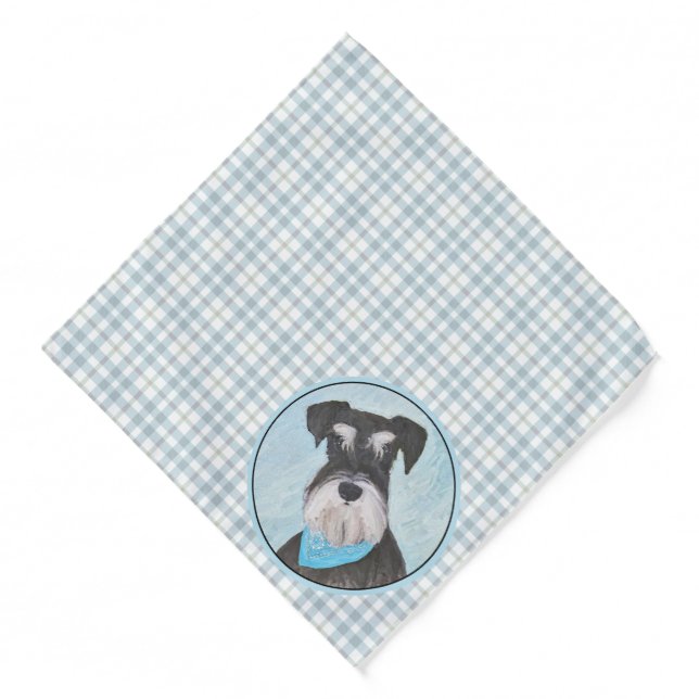 Schnauzer Painting Miniature Uncropped Pet Dog Art Bandana (Front)