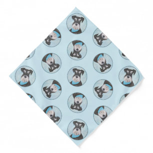 Schnauzer Painting Miniature Uncropped Pet Dog Art Bandana