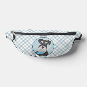 Schnauzer Painting Miniature Uncropped Pet Dog Art Fanny Pack