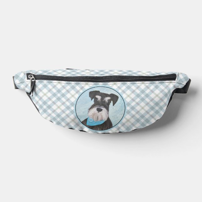 Schnauzer Painting Miniature Uncropped Pet Dog Art Fanny Pack (Lay Down)