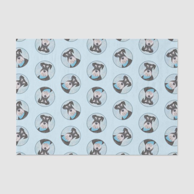 Schnauzer Painting Miniature Uncropped Pet Dog Art Tissue Paper (Front)