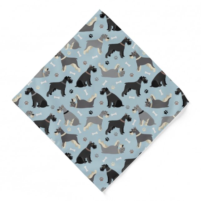 Schnauzer Paws and Bones Bandana (Front)