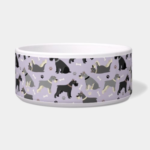 Schnauzer Paws and Bones Dog Bowl