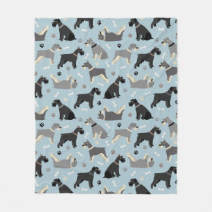 Schnauzer Paws and Bones Fleece Blanket