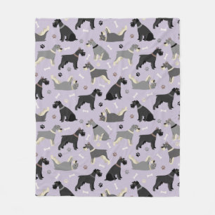 Schnauzer Paws and Bones Fleece Blanket