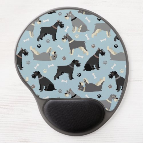 Schnauzer Paws and Bones Gel Mouse Pad