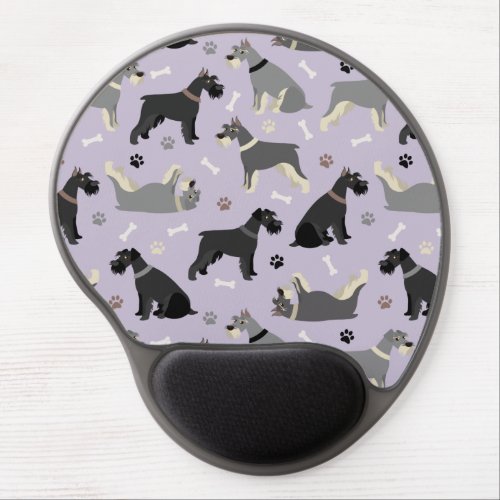 Schnauzer Paws and Bones Gel Mouse Pad