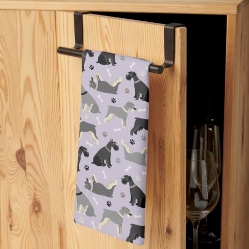 Schnauzer Paws and Bones Kitchen Towel