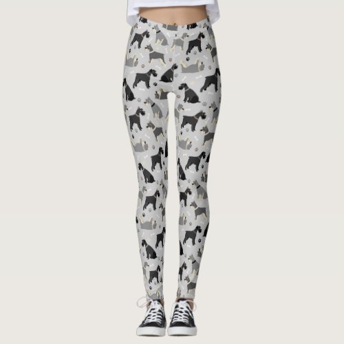 Schnauzer Paws and Bones Leggings