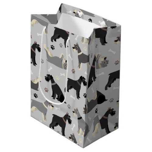 Schnauzer Paws and Bones Medium Gift Bag