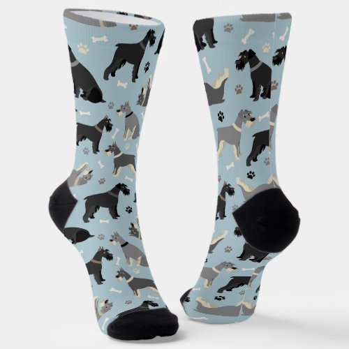 Schnauzer Paws and Bones Socks