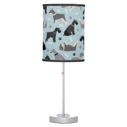 Schnauzer Paws and Bones Table Lamp