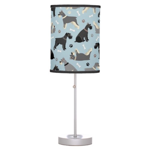 Schnauzer Paws and Bones Table Lamp