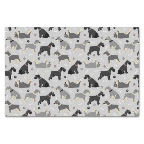 Schnauzer Paws and Bones Tissue Paper