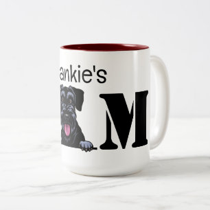 Schnauzer Peeking Personalized Mom Two-Tone Coffee Mug