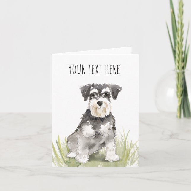 Schnauzer Personalised Greeting Card (Front)