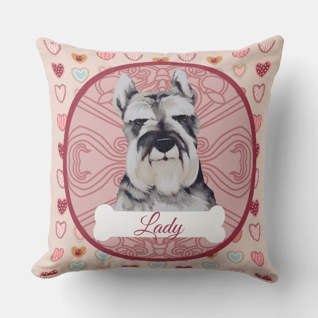 Schnauzer Personalize Valentine Pillow (Front)