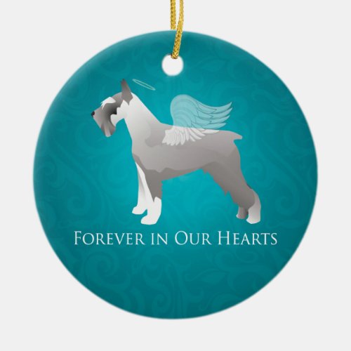 Schnauzer Pet Memorial Design Ceramic Ornament