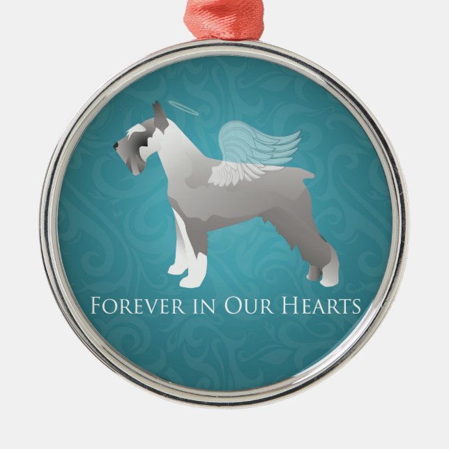 Schnauzer Pet Memorial Design Metal Ornament (Front)