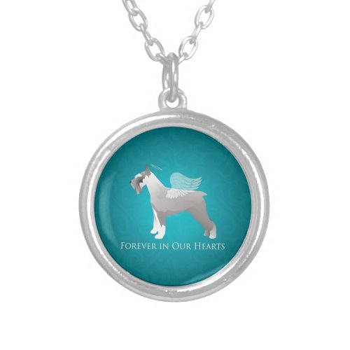 Schnauzer Pet Memorial Design Silver Plated Necklace