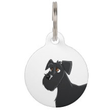 Schnauzer portrait dog tag, blank back
