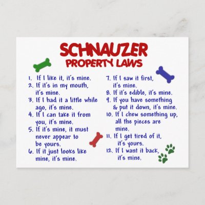 SCHNAUZER Property Laws 2 Postcard