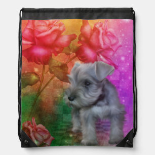 Schnauzer Puppy Dog Animal Art   Drawstring Bag