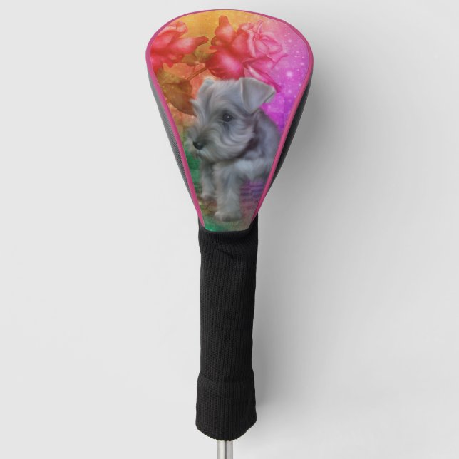 Schnauzer Puppy Dog Animal Art   Golf Head Cover (Front)