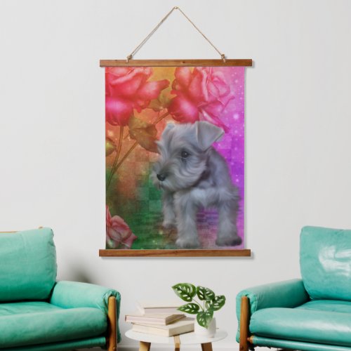 Schnauzer Puppy Dog Animal Art   Hanging Tapestry