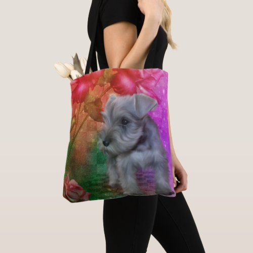 Schnauzer Puppy Dog Animal Art    Tote Bag