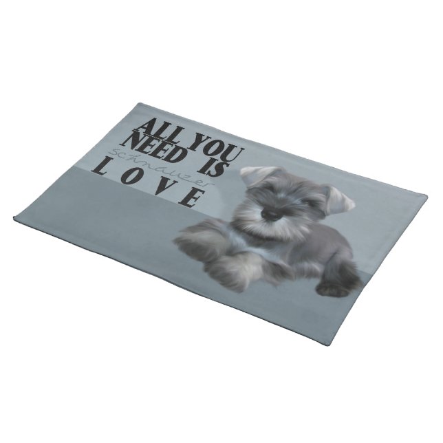 Schnauzer Puppy Placemat (On Table)