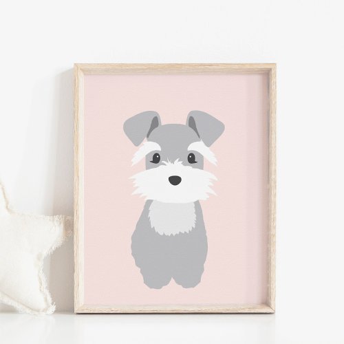 Schnauzer Puppy Poster for Nursery  Kids Room