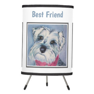 Schnauzer Puppy Tripod Lamp
